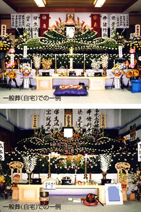 一般葬（自宅）での例