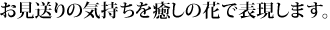 お見送りの気持ちを癒しの花で表現します。